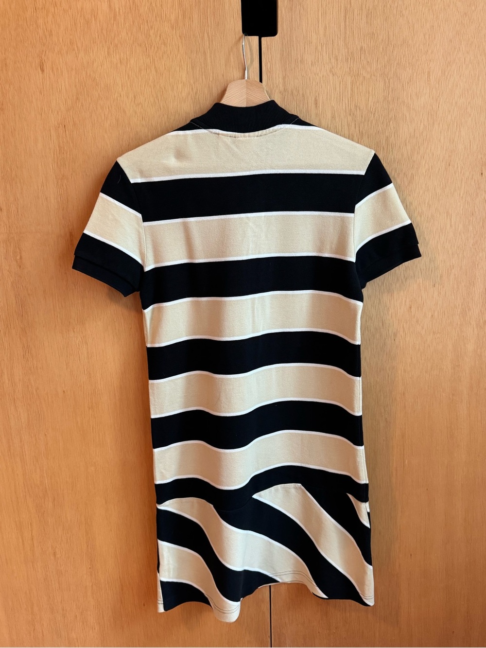 Lacoste x Opening Ceremony  Black Cream Stripe Short-Sleeve Polo Mini Dress - Picture 4 of 8